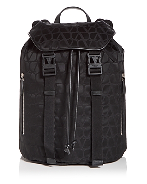 Shop Valentino Iconographe Nylon Backpack In Black