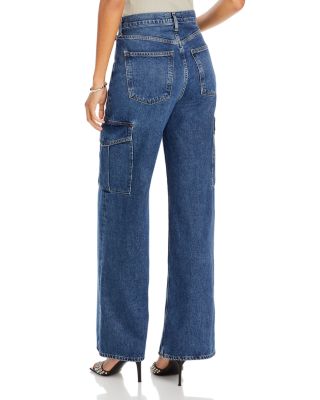 AGOLDE Minka Cargo High Rise Wide Leg Jeans in Path