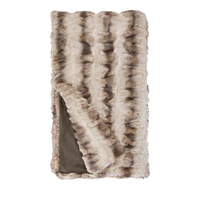 Donna Salyers Fabulous Furs Couture Collection Faux Fur Throw, Truffle Chinchilla