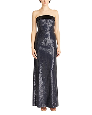 Ml Monique Lhuillier Reese Sequined Strapless Gown