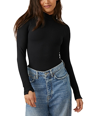 Shop Free People Xyz Turtleneck Bodysuit In Black