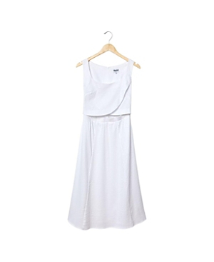 Shop Madri Collection Crossover Nursing Dress In Open White