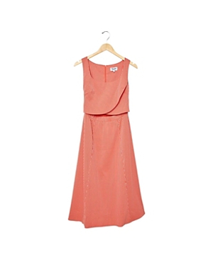 Shop Madri Collection Crossover Nursing Dress In Open Orange