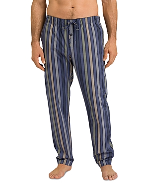 Shop Hanro Night And Day Woven Lounge Pants In Everblue Stripe