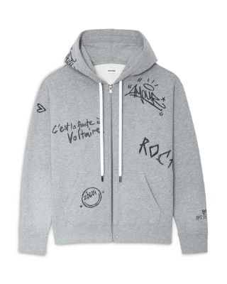 Zadig & Voltaire Spencer Manifesto Zip Front Hoodie