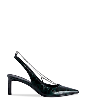 Shop Zadig & Voltaire Women's First Night Pointed Toe Slingback High Heel Pumps In Abyss