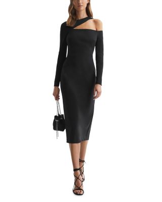 Black Sheath Off-the-Shoulder Pick-Ups Homecoming Dress Black Sheath Off-the-Shoulder Pick-Ups Homecoming Dress