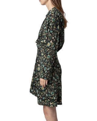 Rozo Floral Print Silk Dress