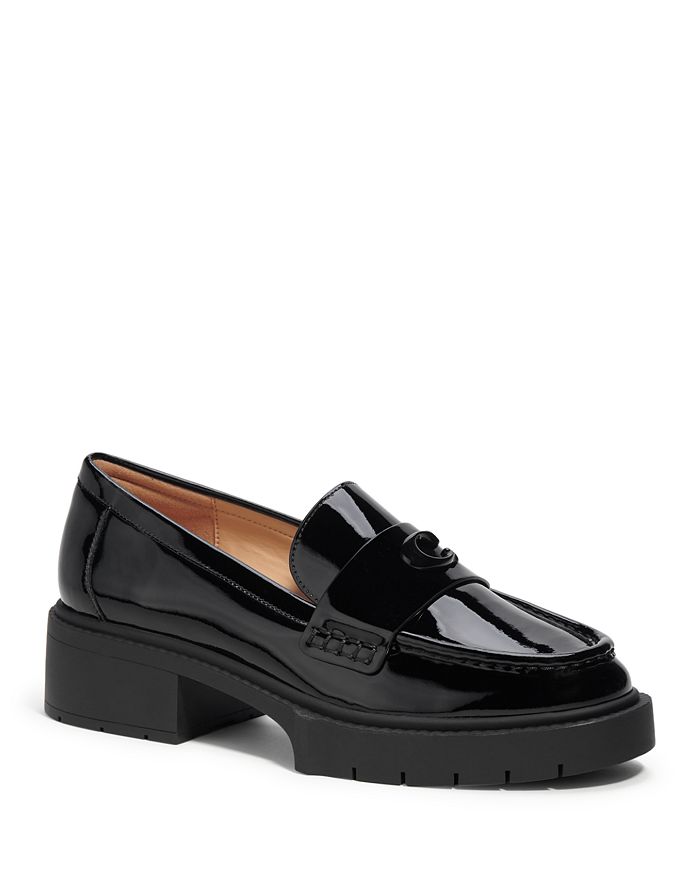 COACH Women's Leah Patent Slip On Loafer Flats | Bloomingdale's