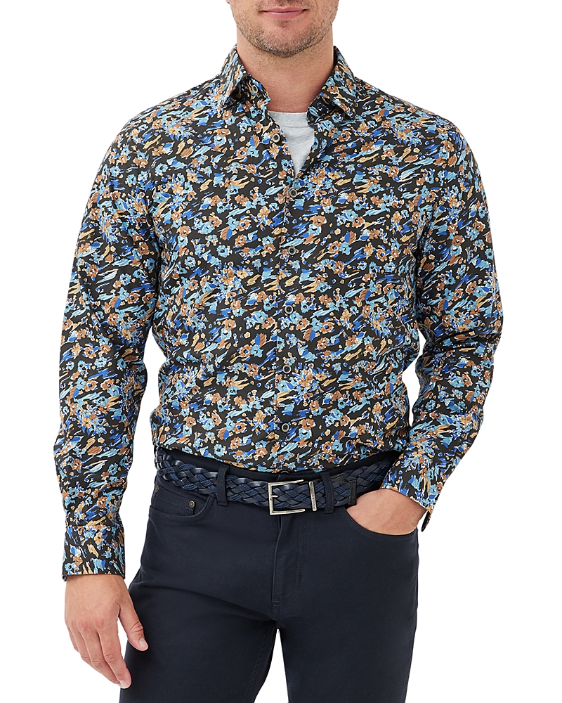Rodd & Gunn Torrance Street Long Sleeved Sports Fit Button Down Shirt In Ocean
