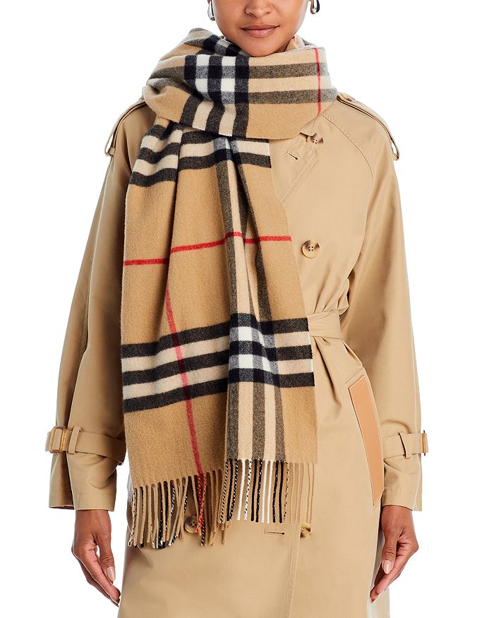 Burberry Washed Giant Check Cashmere Scarf | Bloomingdale's
