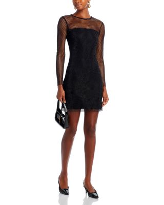 AQUA - Long Sleeve Crystal Dress - Exclusive