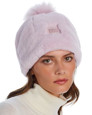 Ugg beanie with fur clearance pom