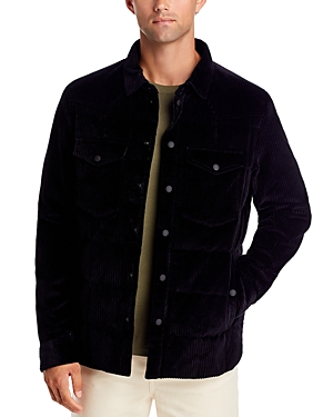Moncler Gelt Corduroy Down Shirt Jacket In Black
