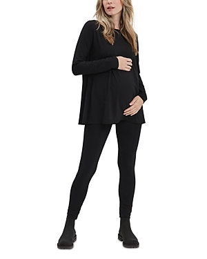 Nom Maternity Boat Neck Tee In Black