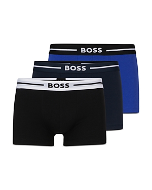 Shop Hugo Boss Bold Cotton Blend Regular Fit Trunks, Pack Of 3 In Open Misc
