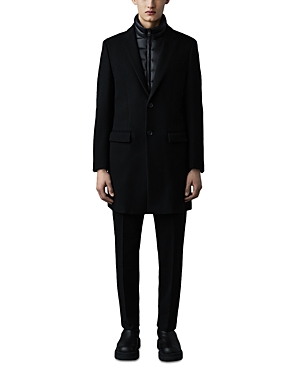 Shop Mackage Skai 2-in-1 Wool Coat With Down Liner In Black