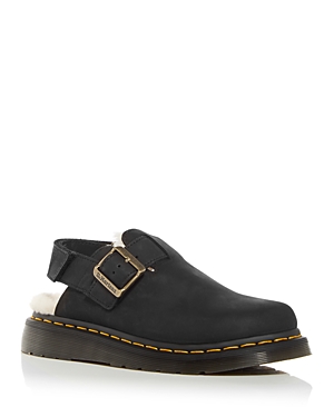 Dr. Martens' Black Jorge Ii Suede Slingback Mules In Black