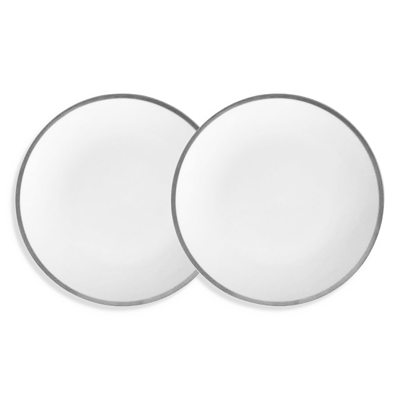 Prouna Platinum Edge Canape/bread Plate, Set Of 2 In Silver