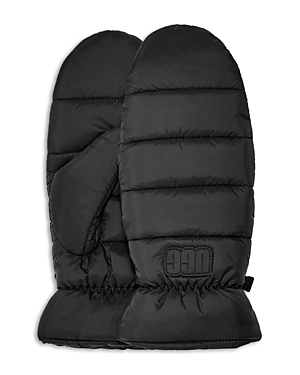 Shop Ugg Maxi Quilted Mittens In Black