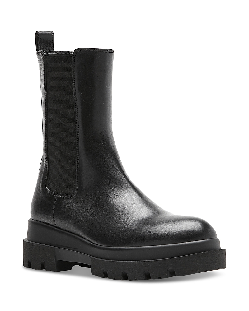 La Canadienne Teddy Boots Women Us Black Leather Block Heel Chelsea Zogg1821 In Animal Print
