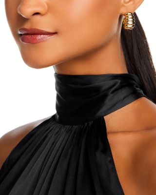 Shrimp Look Huggie Hoop Earrings in 14K Yellow Gold