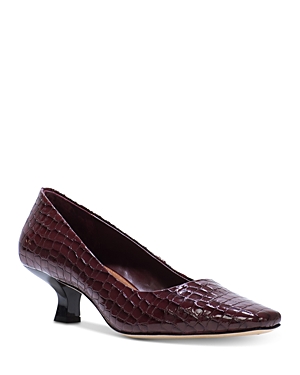 Donald Pliner Croc Embossed Pump In Cherry