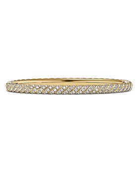 David Yurman - Sculpted Cable Pavé Bangle Bracelet in 18K Yellow Gold with Diamonds