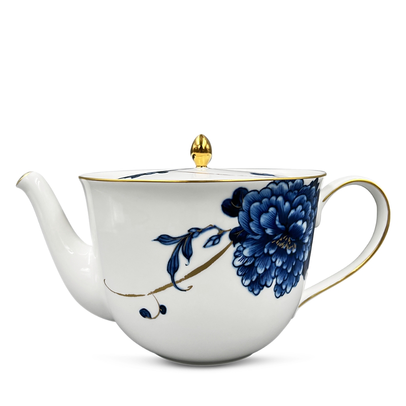 Prouna Emperor Flower Covered Teapot In Blue