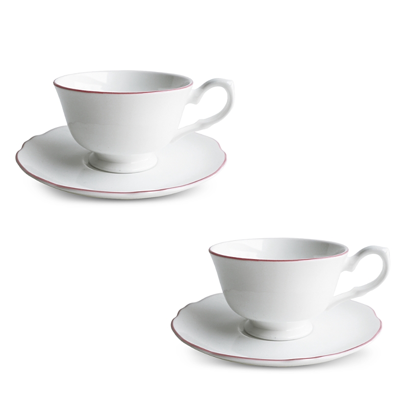 Twig New York Amelie Espresso Cup & Saucer, Set Of 2 In Pink/white