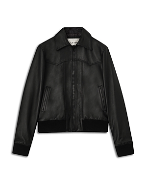 Shop Blk Dnm Slim Fit Leather Jacket In Black