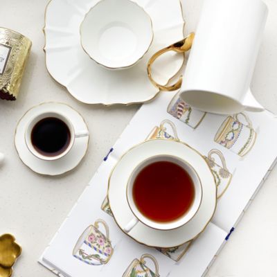 Amelie Brushed Gold Tea Cup & Saucer