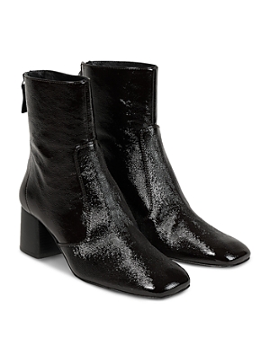 Sandro Women's Atemis Square Toe High Heel Boots In Black