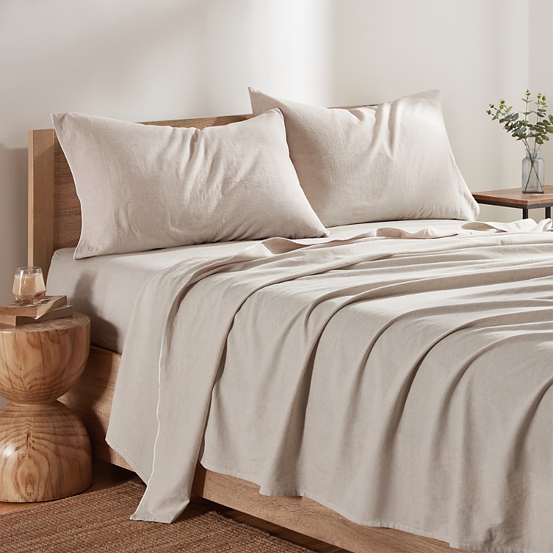 Dkny Washed Linen Blend Sheet Set In Linen