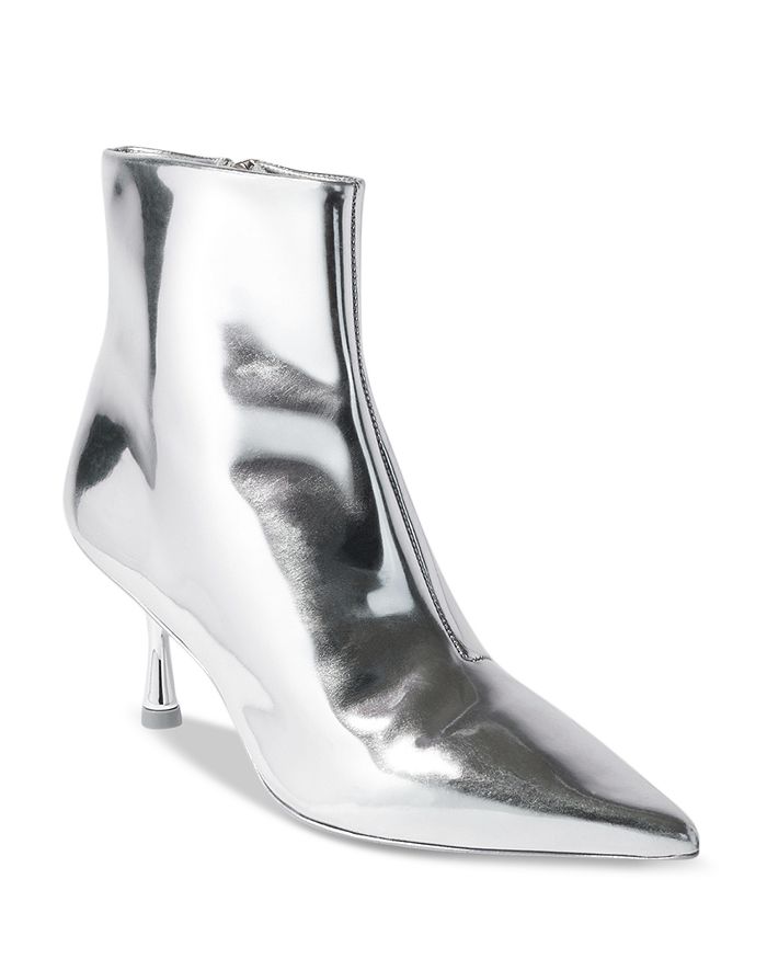 SIMKHAI Women's Saanvi Metallic Pointed Toe High Heel Boots ...