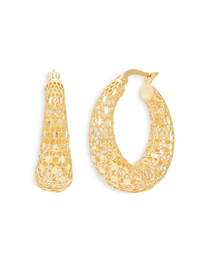 Bloomingdale's 14K Yellow Gold Mesh Design Hoop Earrings - 100% Exclusive