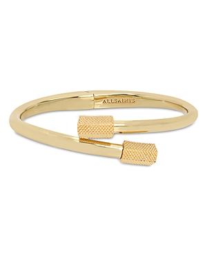 Allsaints Bolt Style Bypass Bangle Bracelet In Gold