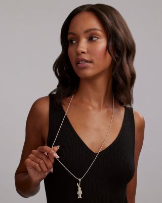 Sterling Silver Rare Wonders Karat Rabbit Pendant Necklace, 34"