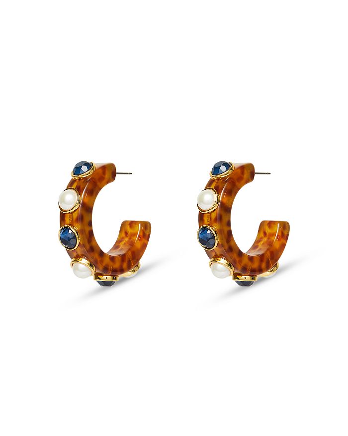 Lele sadoughi pearl hoop earrings deals
