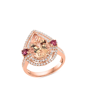 Bloomingdale's Pink Tourmaline, Morganite & Diamond Ring in 14K Rose Gold
