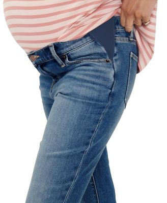 Under the Bump Crop Maternity Jean in Dark Blue