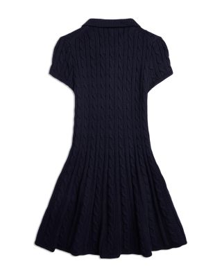 Girls' Cotton Polo Cable Knit Sweater Dress - Big Kid