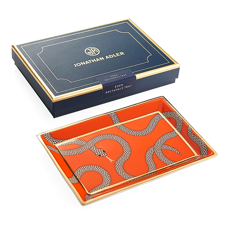 Jonathan Adler Eden Rectangular Snake Tray In Orange