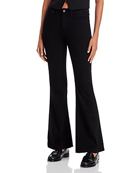PAIGE - Genevieve High Rise Flare Jeans in Black Shadow