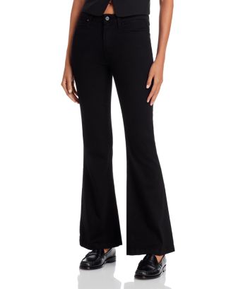 PAIGE Genevieve High Rise Flare Jeans in Black Shadow | Bloomingdale's