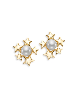 Bloomingdale's Cultured Freshwater Pearl Star Cluster Stud Earrings In 14k Yellow Gold In White/gold