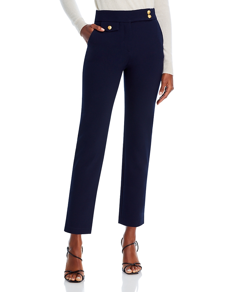 Veronica Beard Renzo High-rise Slim Cropped Pants In Navy