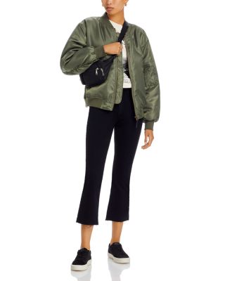 Kendra High Rise Crop Flare Jeans in Black