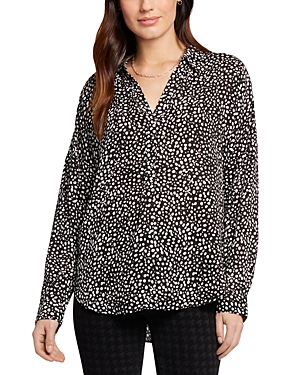 Shop Nydj Becky Dot Print Blouse In Dillon Dots