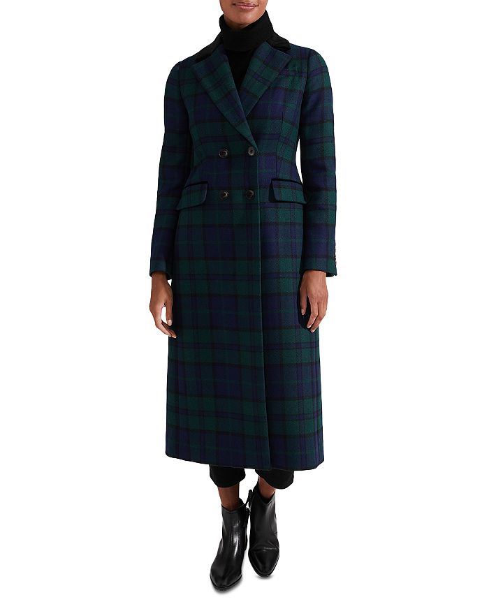 HOBBS LONDON Patricia Plaid Double Breasted Coat | Bloomingdale's